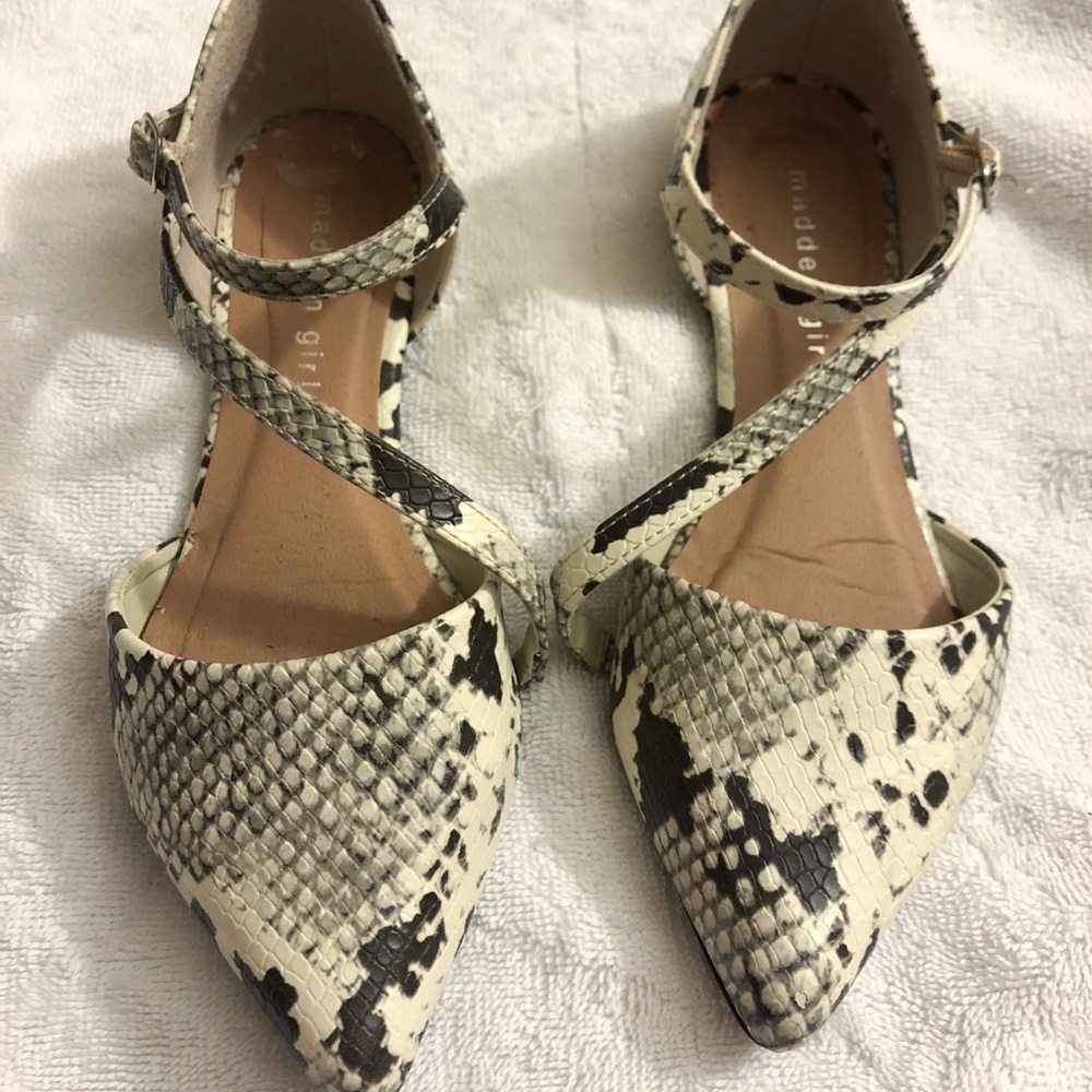 Snake print flats
